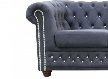 Chesterfield Sofa set Sofa Upholstery Crystal stones Leather Sets 3+2 Couch